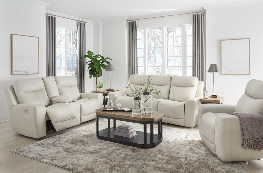 Mindanao - 3 Pc. - Power Reclining Sofa, Power Reclining Loveseat With Console, Power Recliner - Coconut