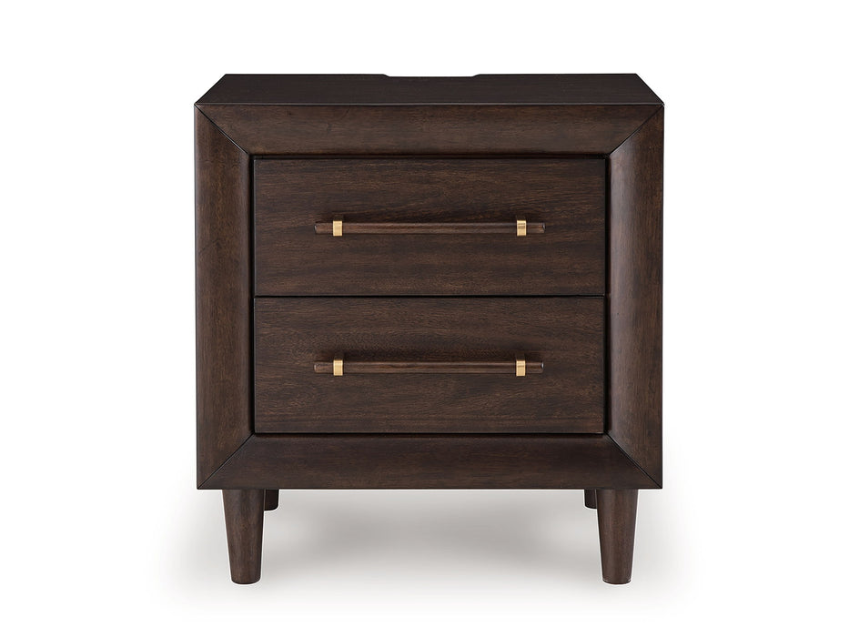 Dantenton - Two Drawer Night Stand - Merlot