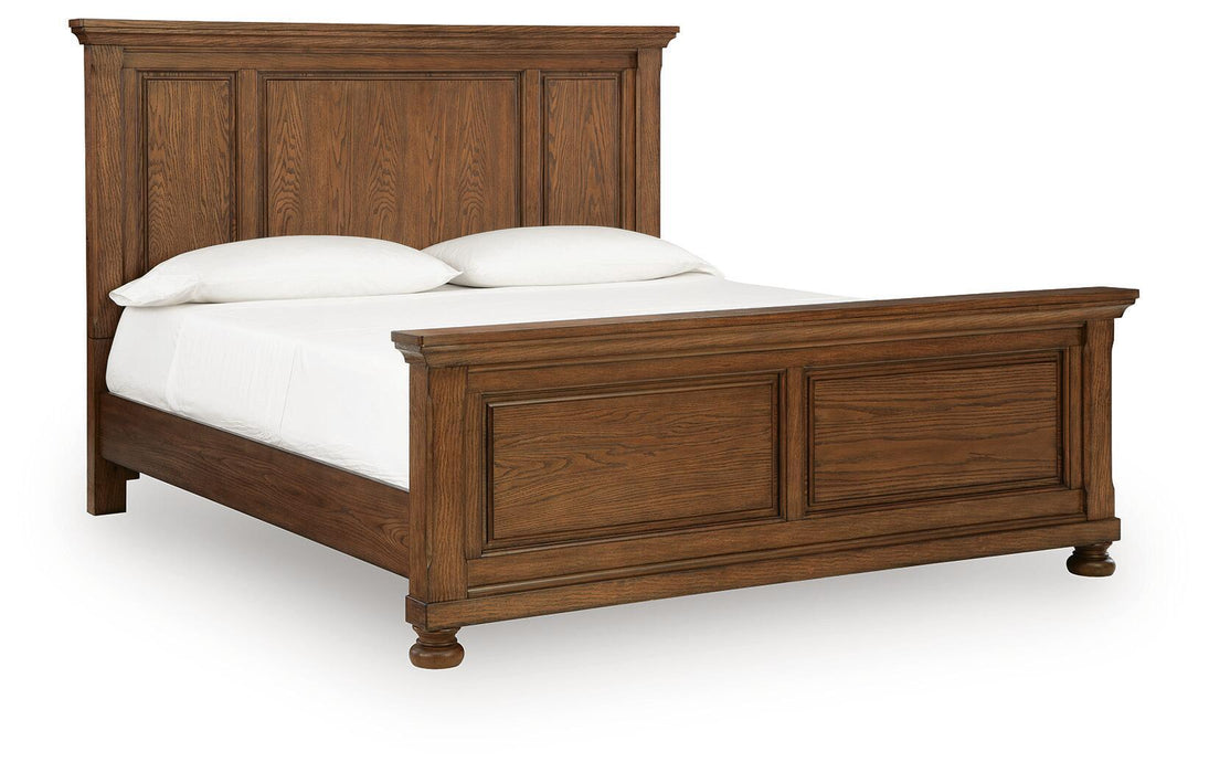 Zackaryn - King Panel Bed - Warm Brown
