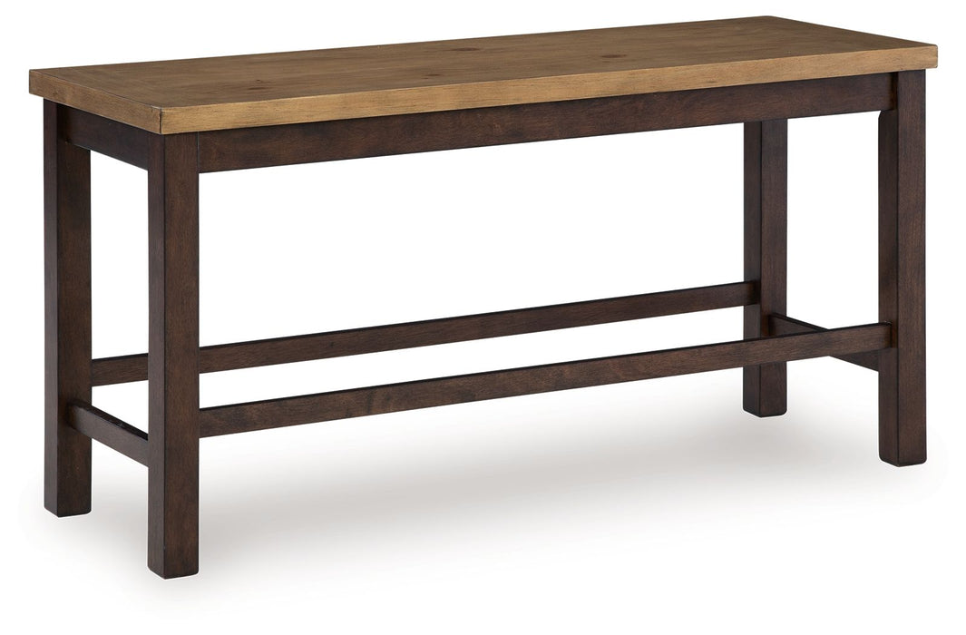 Rylandeen - Double Counter Height Bench - Light Brown / Dark Brown