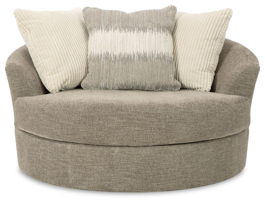 Creswell - Oversized Swivel Accent Chair - Stone