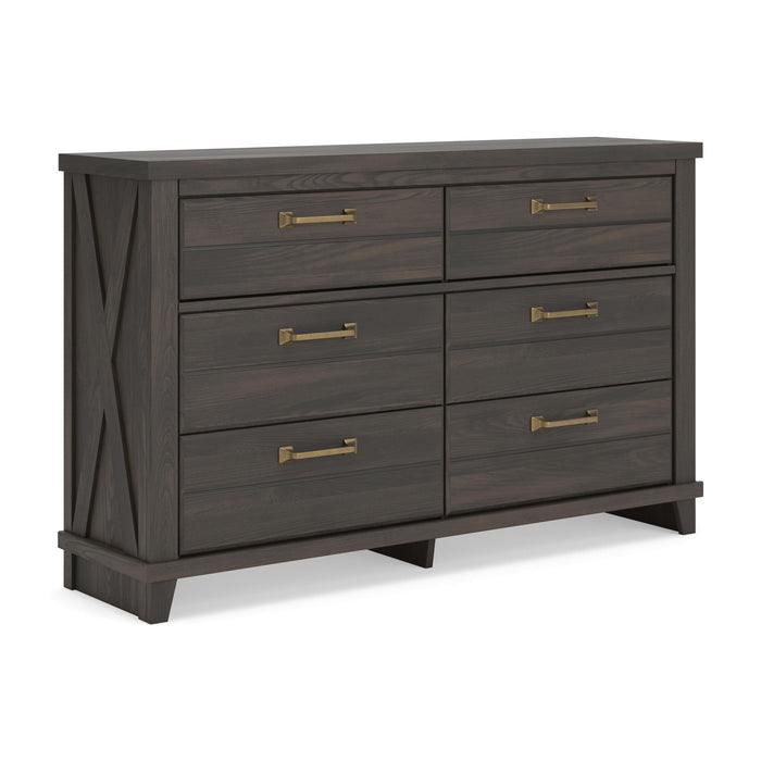 Vonitta Bay - Six Drawer Dresser - Dark Brown