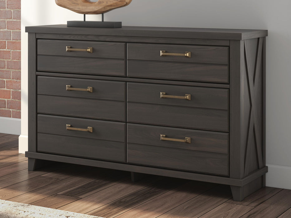 Vonitta Bay - Six Drawer Dresser - Dark Brown
