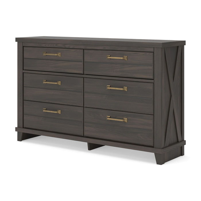 Vonitta Bay - Six Drawer Dresser - Dark Brown