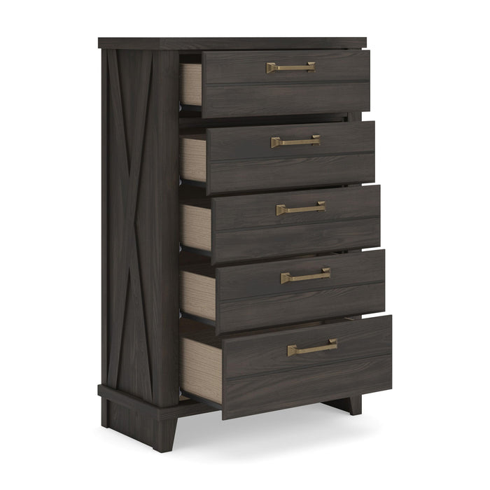 Vonitta Bay - Five Drawer Chest - Dark Brown